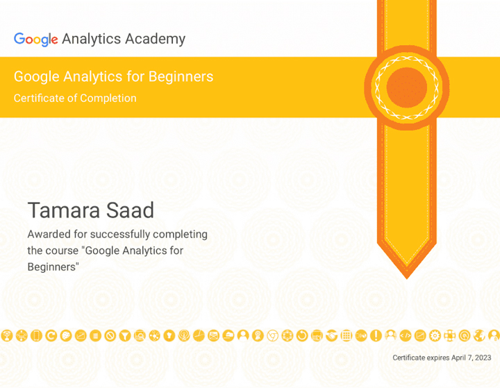 Chứng chỉ khóa học Google Analytics Academy
