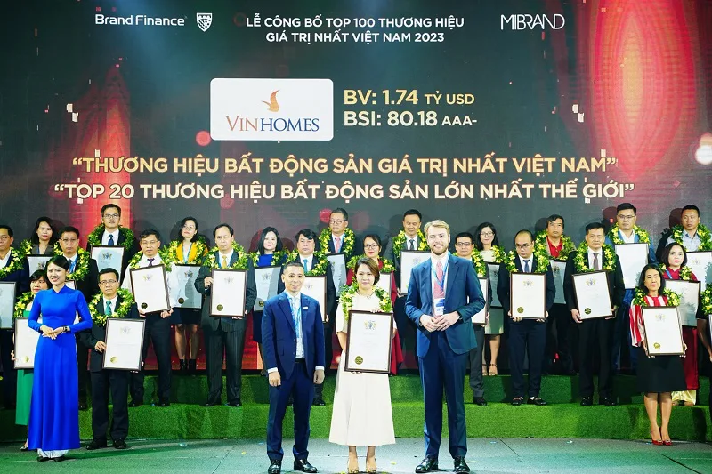 Thương hiệu bất động sản giá trị nhất Việt Nam năm 2023
